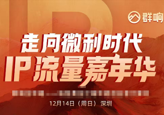 群响陈晶天诺老吴-2025ip嘉年华万人12月14日深圳线下课14节完整