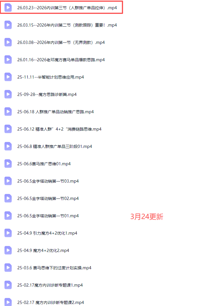 老邓电商-2026淘宝开店运营教程直通车3月24重磅更新 (价值3980元)